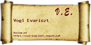 Vogl Evariszt névjegykártya